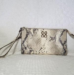 COACH Embossed Leather Python Wristlet